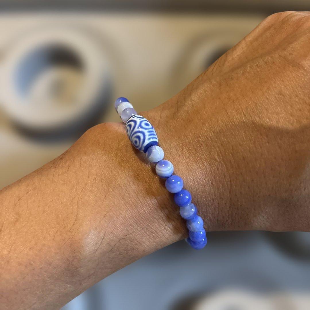 すっぎょい珍しい！青玉髄天珠たん！すっぎょい！