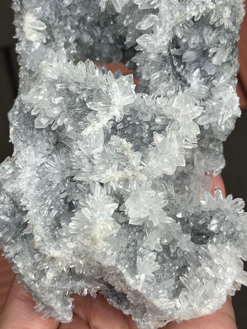 天然両面水晶クラスター　フラワー状　高品質　パワーストーン　浄化　鉱物　台座付