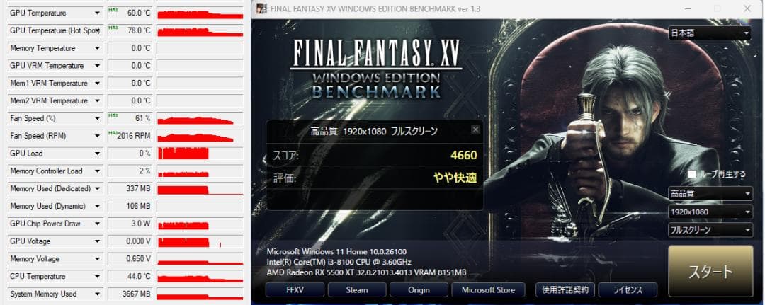 ASUS DUAL-RX5500XT-O8G-EVO　中古