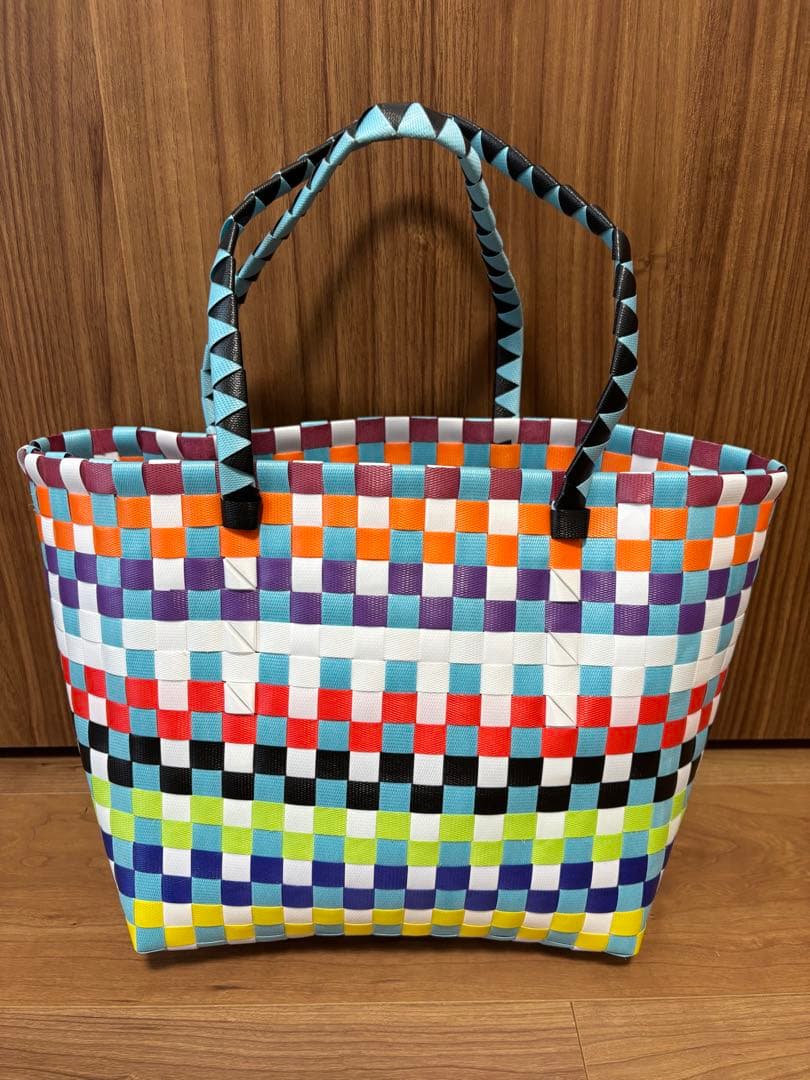 MARNI カラフルチェック カゴバッグ