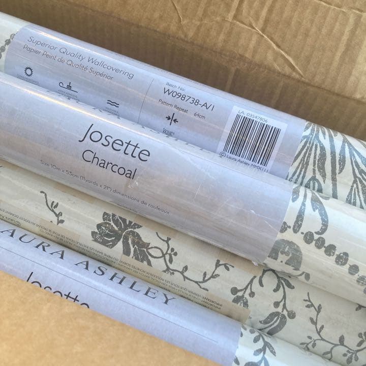 ローラアシュレイ UK製壁紙JOSETTE チャコール　新品1本から