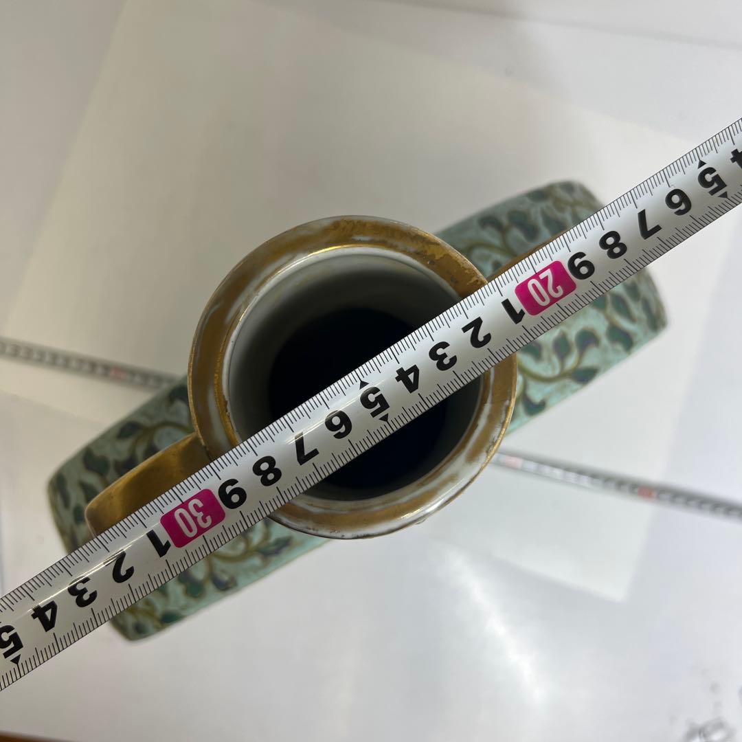 中国美術　粉彩　大花瓶　h40cm 東K8-0202③ タサオ