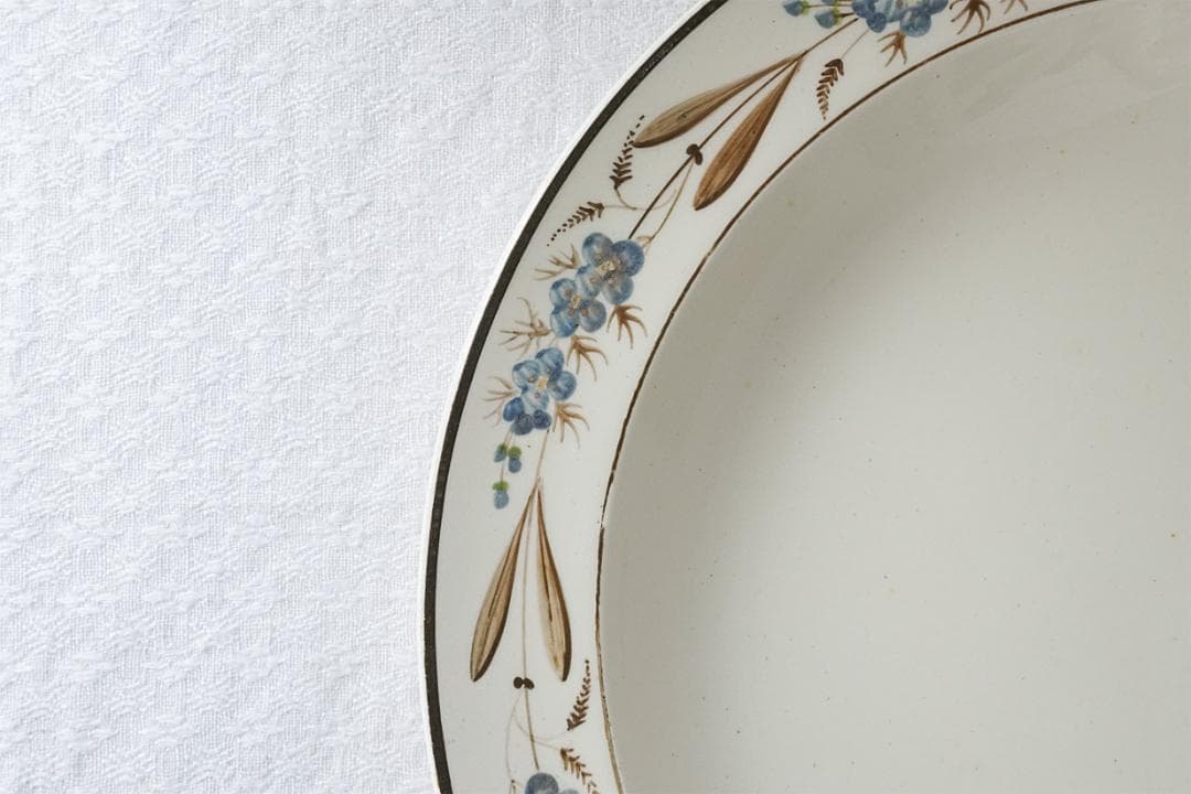 イギリスアンティーク 　19世紀　ボタニカル　絵付け　プレート　24.4cm