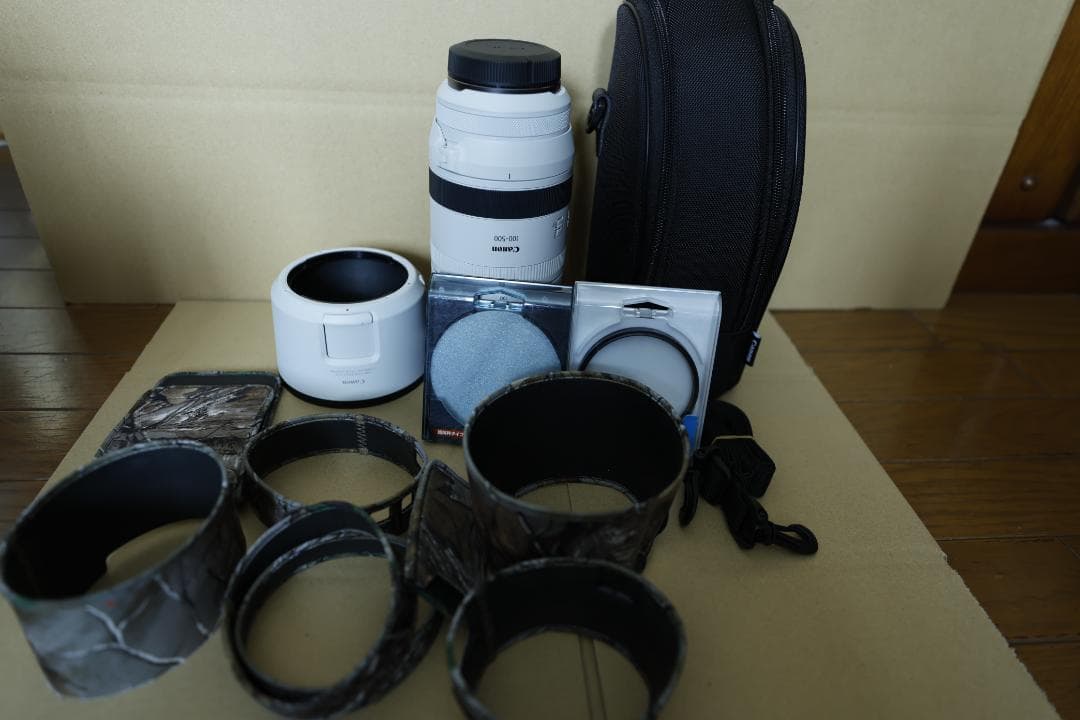 RF 100-500mm F4.5-7.1 & フィルター2個＋迷彩カバー付