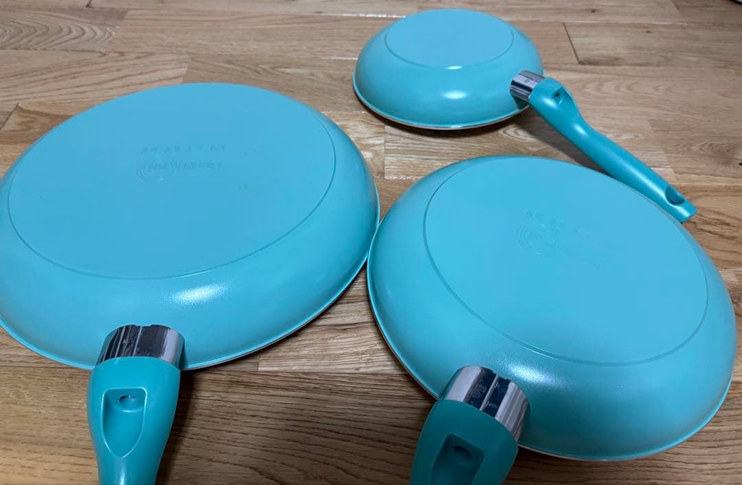 GREENPAN（グリーンパン）フライパン3枚セット ターコイズ ガス火専用