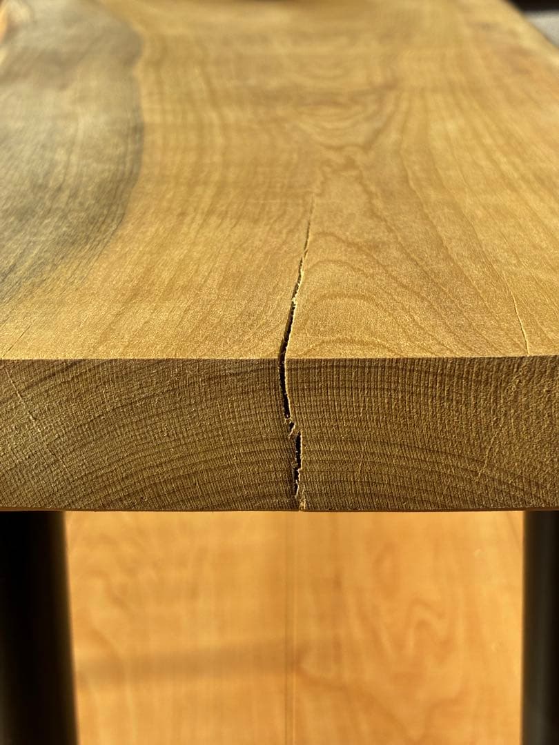 【銘木】国産朴（ホオ）天然木一枚板　センターテーブル　ローテーブル