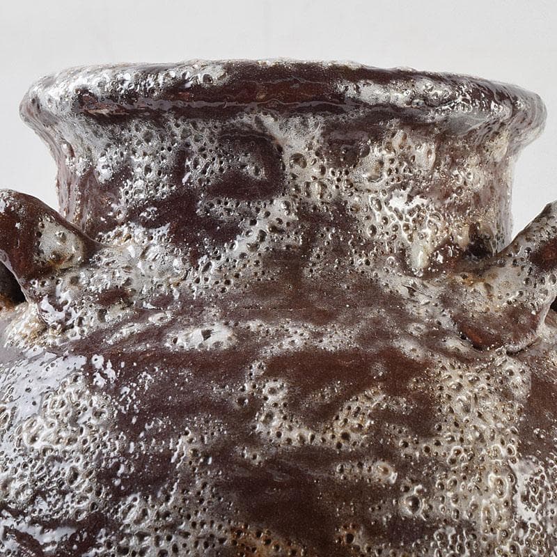 北大路魯山人作　鼠志野　三耳壷　清水公照極め箱　M　R9632