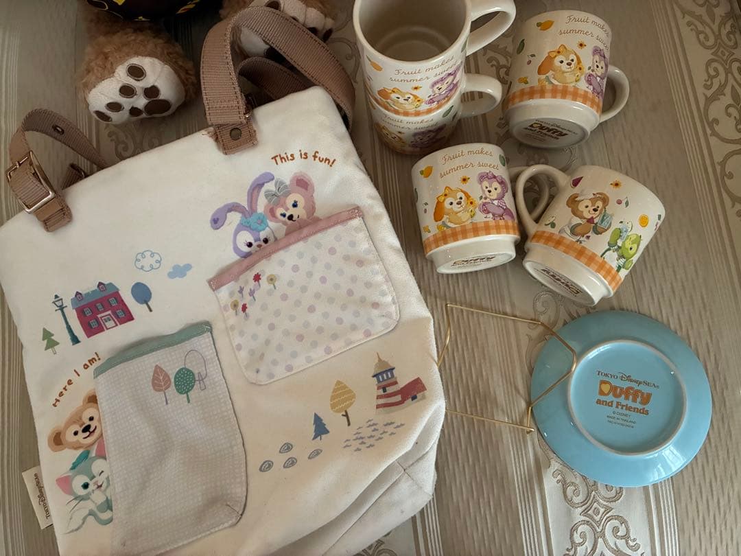 ダッフィー　セット　バッグ　スーベニアプレート　ぬいぐるみ　カップ　ポップコーン