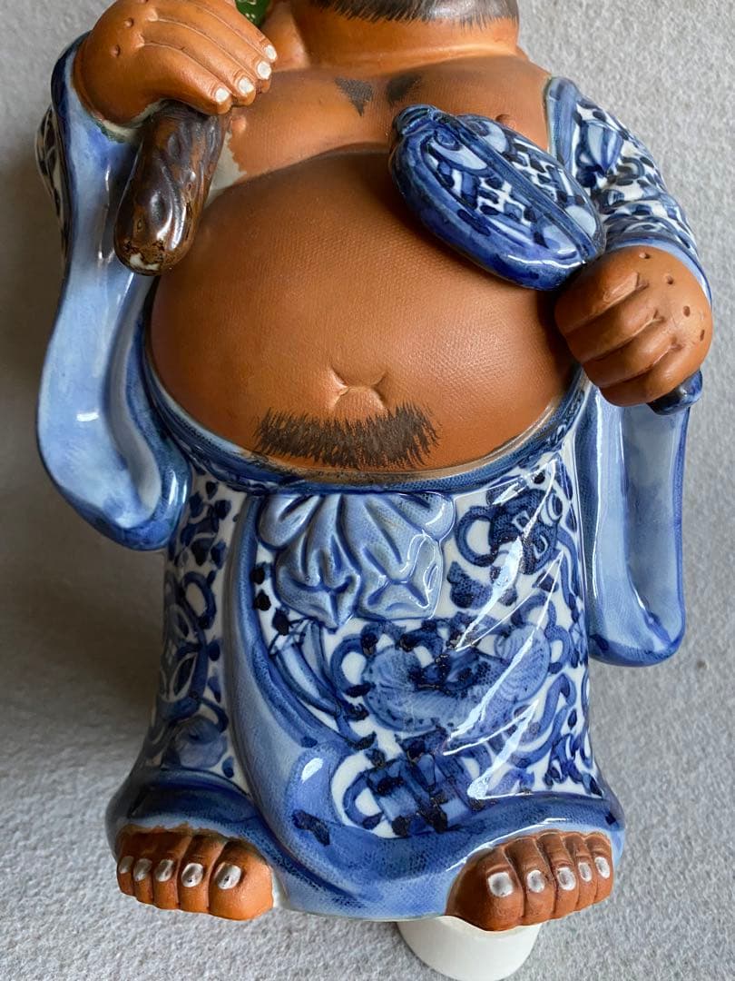 レトロ【九谷焼・陶光社】縁起物・布袋尊の置物