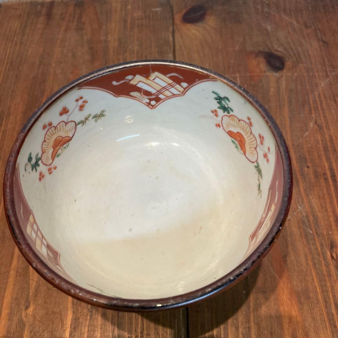 美品　焼物　陶芸　赤絵　杯洗　染付の器　年代物　高杯　染付の絵柄が上品な