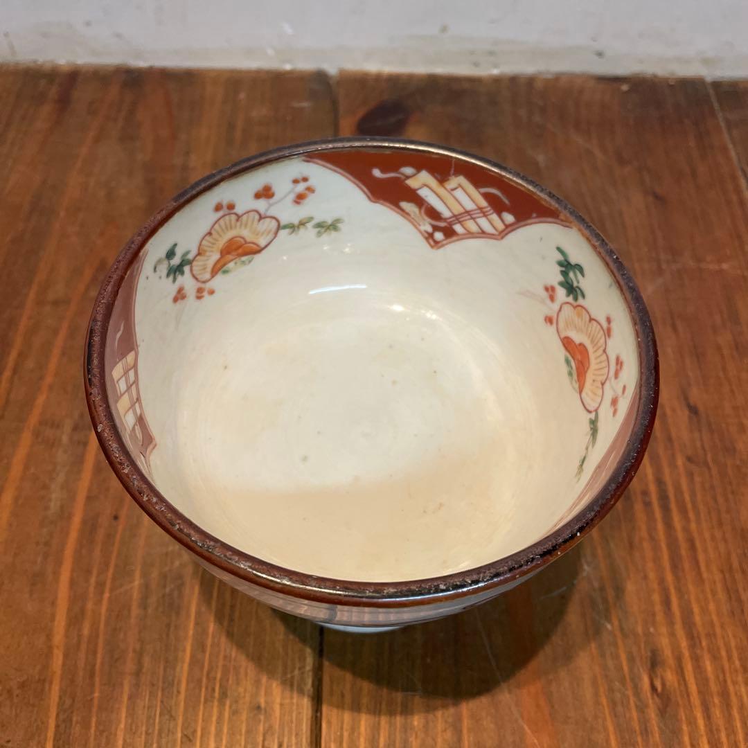 美品　焼物　陶芸　赤絵　杯洗　染付の器　年代物　高杯　染付の絵柄が上品な