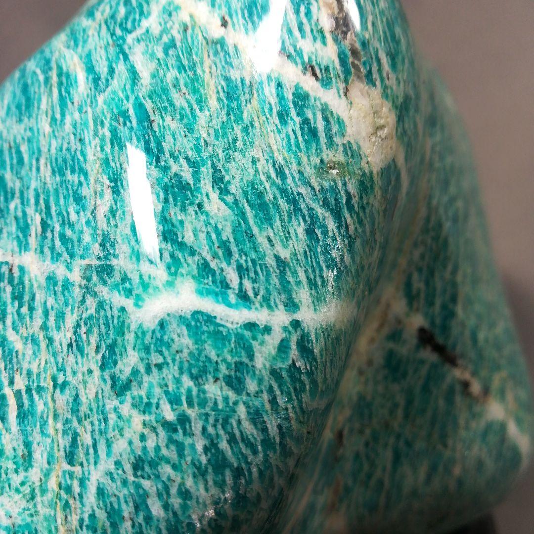 アマゾナイト　原石　置物　木製台座　パワーストーン