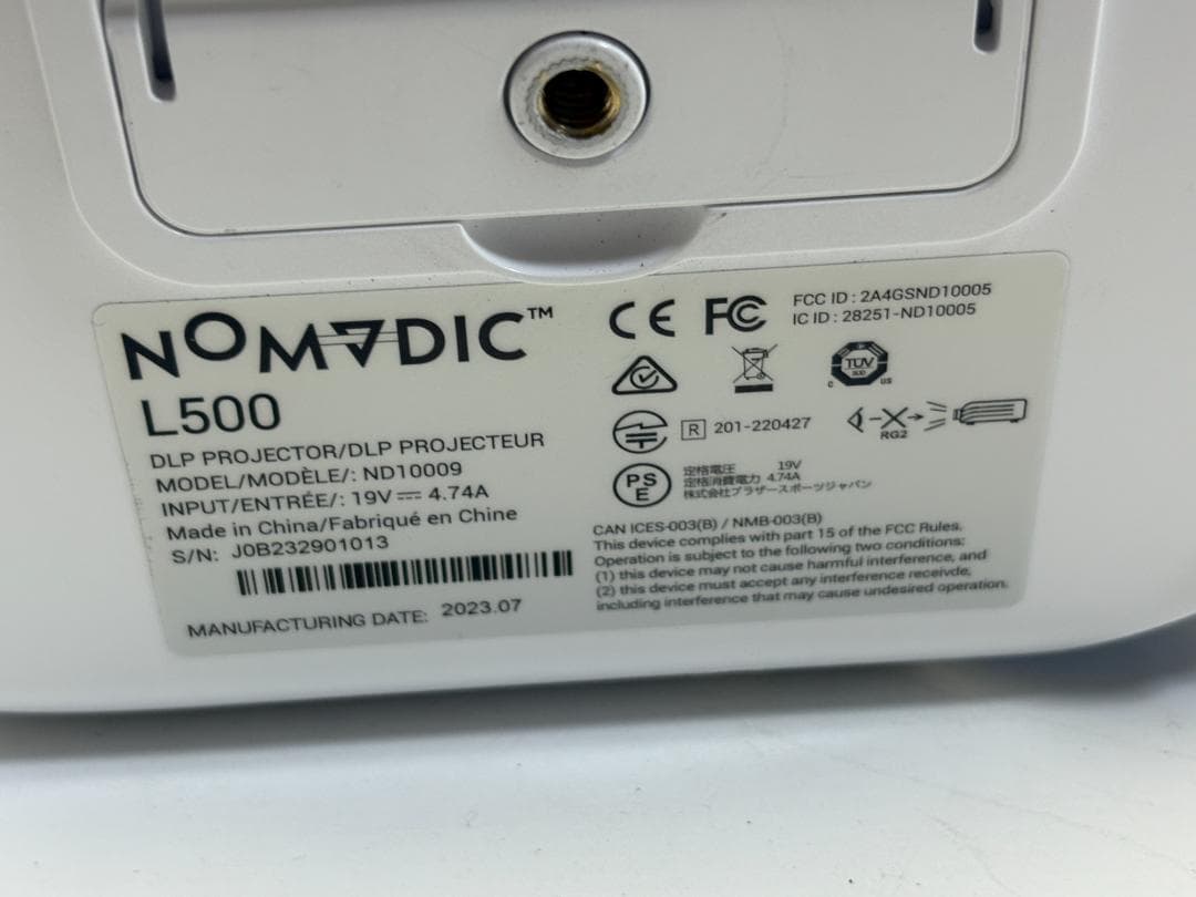 NOMVDIC L500 ポータブル RGB レーザープロジェクター 中古美品