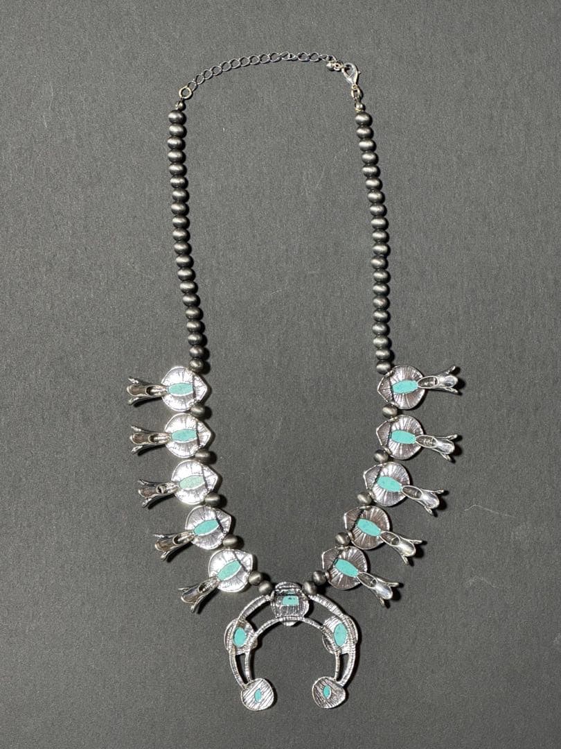 ターコイズ シルバーネックレス ネイティブアメリカンスタイル