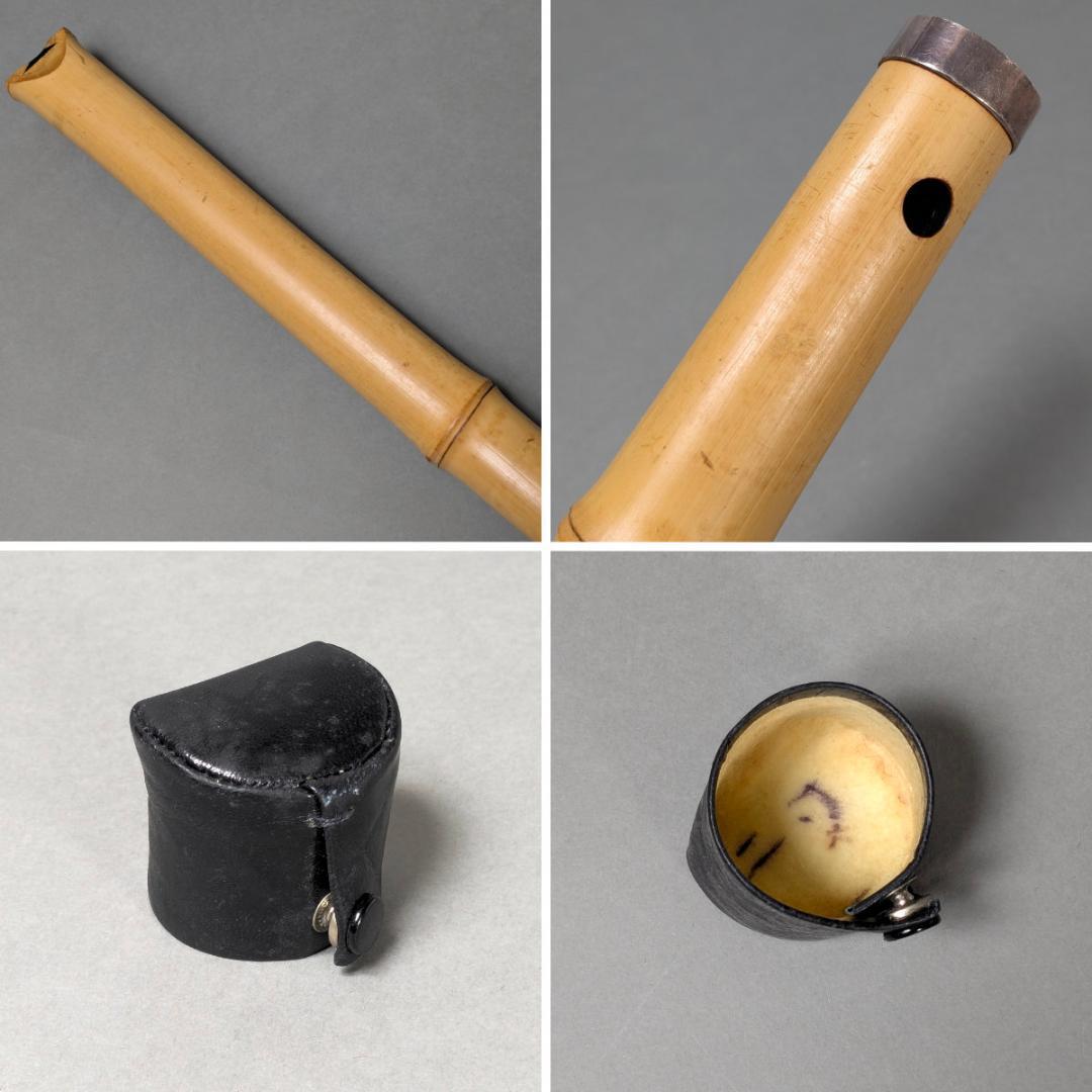 在銘　竹治　尺八　全長約67cm　二本継　現状品　竹製　和楽器