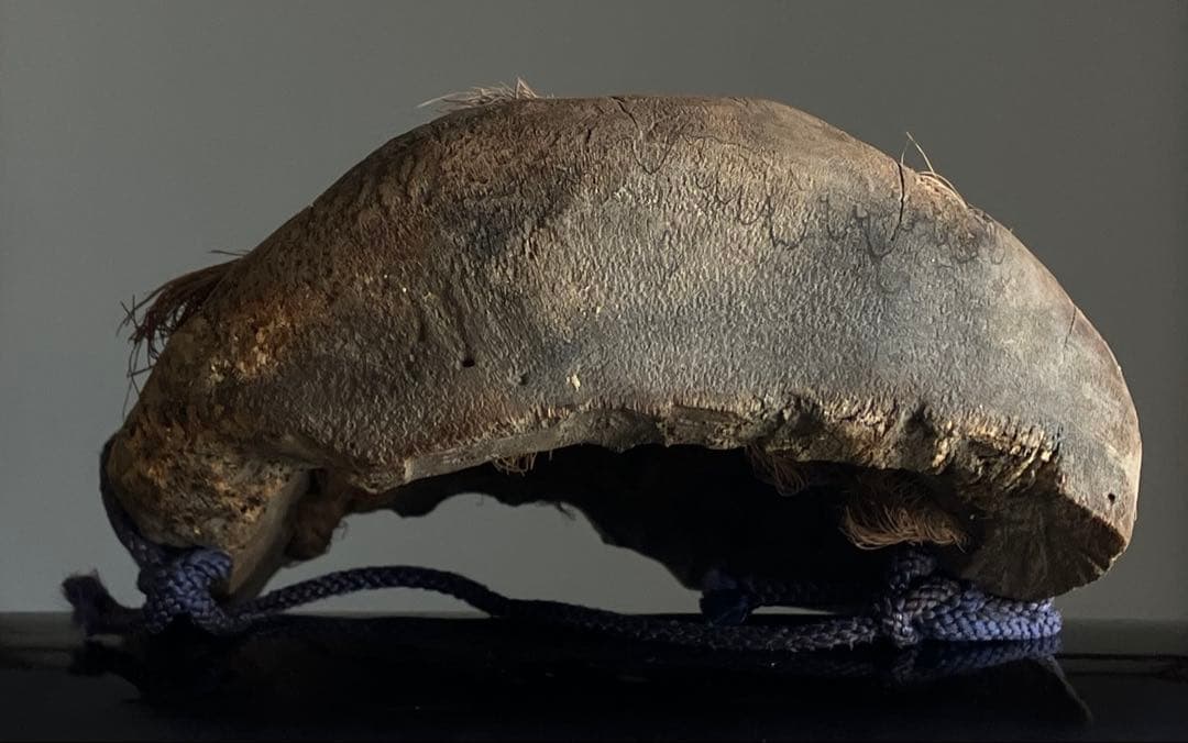 【笑山神 民間信仰古面 約25㎝ 焼印 木彫 江戸後期頃】郷土玩具民藝田楽面厄除