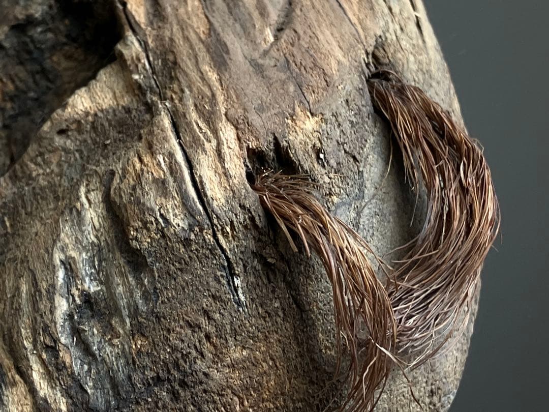 【笑山神 民間信仰古面 約25㎝ 焼印 木彫 江戸後期頃】郷土玩具民藝田楽面厄除