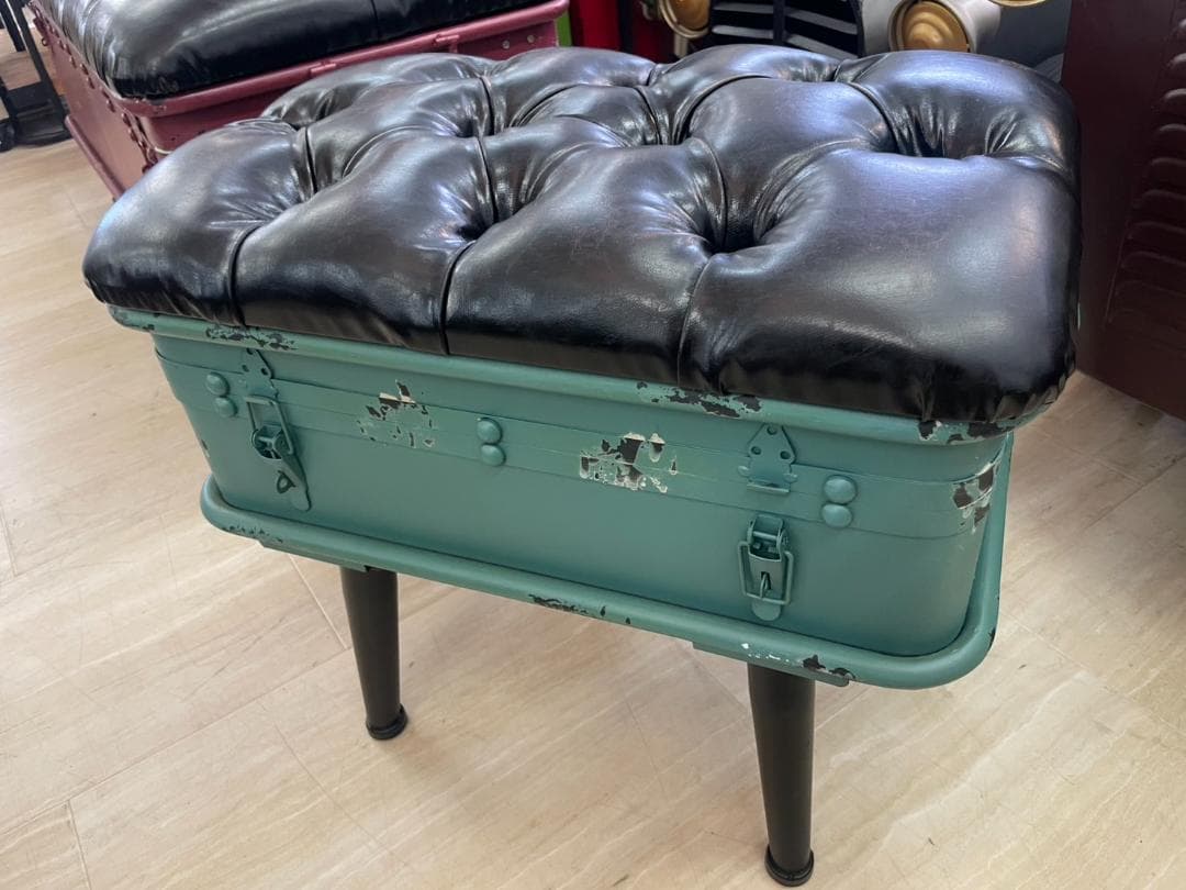 トランクスツール　3点セット　ソファ　スチール　収納ボックス　イス　スツール