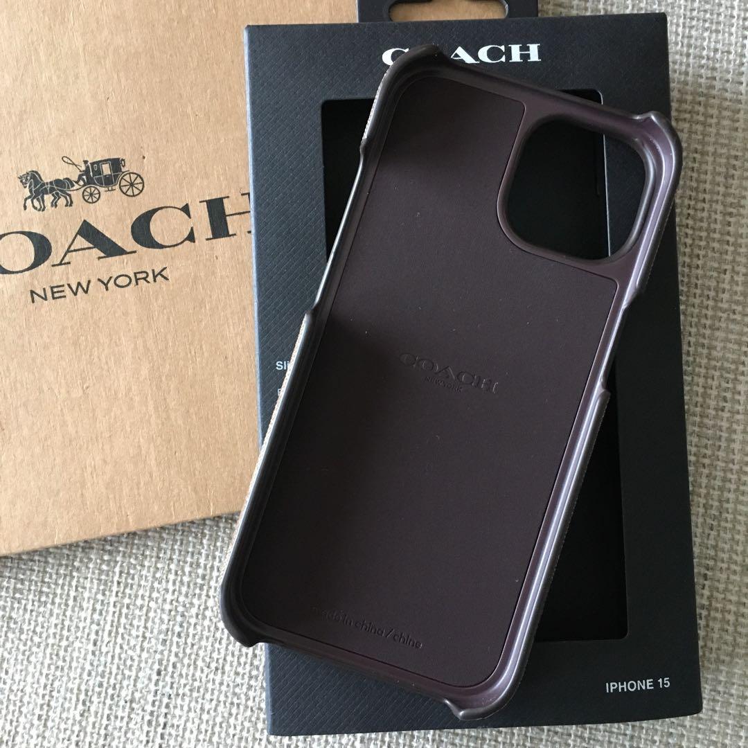 新品★COACH コーチ レザー iPhone 15 ケース スマホケース