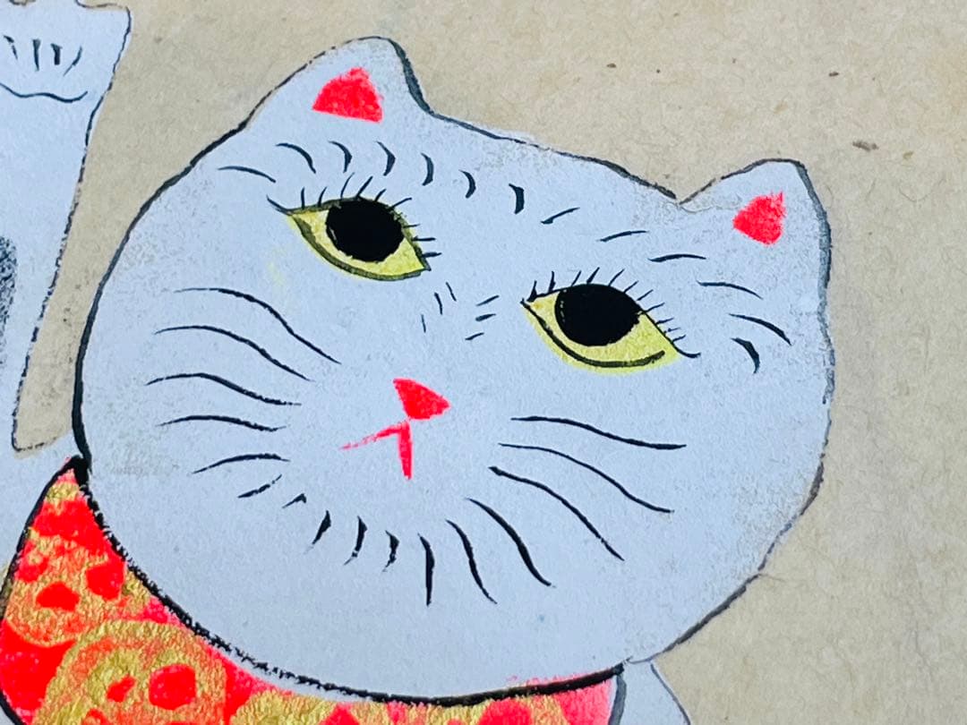 招き猫　イラスト　ハンドメイド
