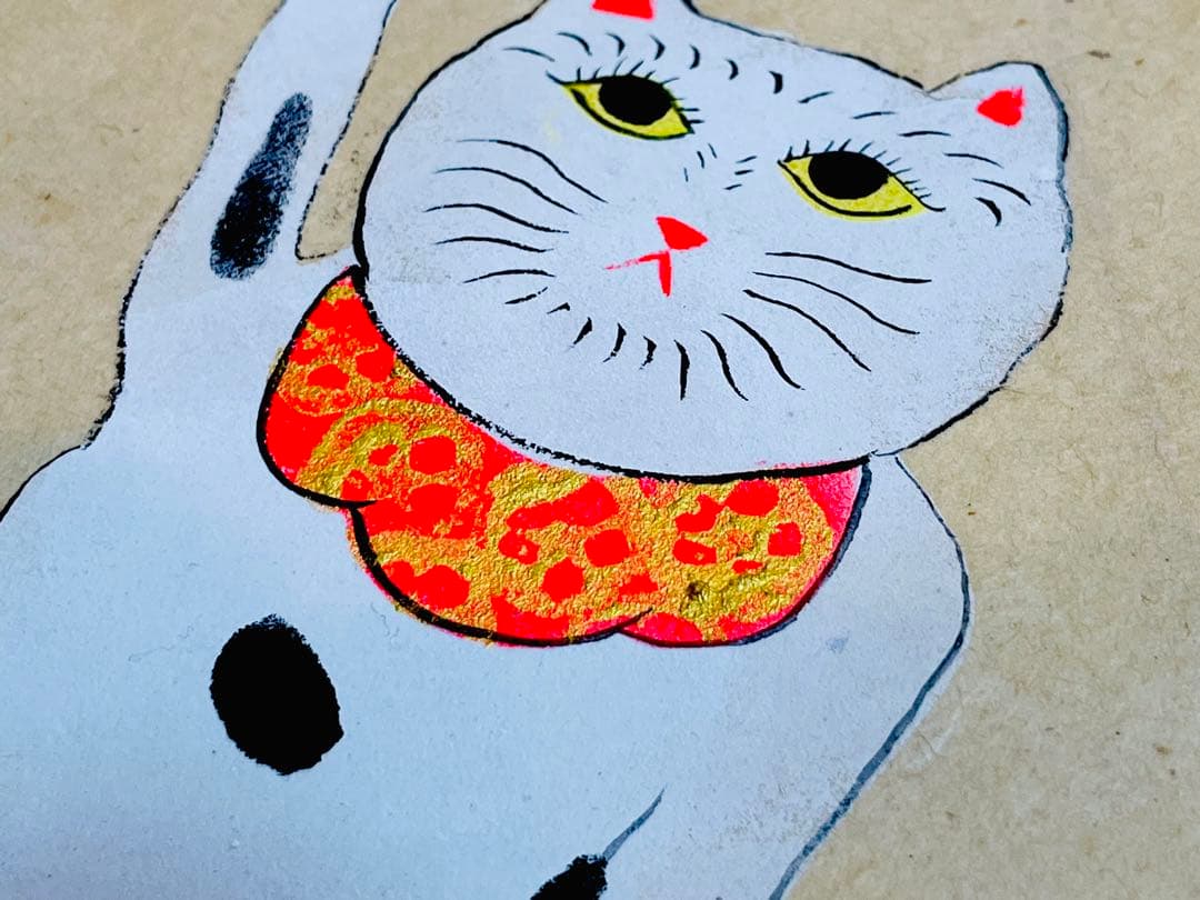招き猫　イラスト　ハンドメイド