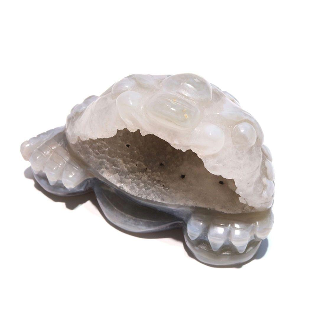スマイルメノウ　三脚蟾蜍 手彫り