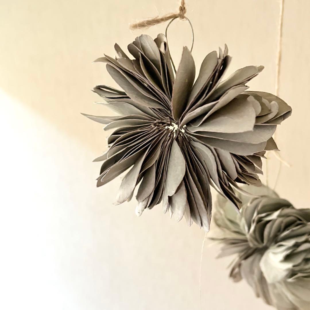 ホワイト ユーカリ ミルフィーユ リース L M 2点セット ＊ ドライフラワー