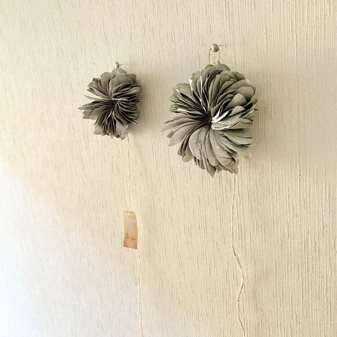 ホワイト ユーカリ ミルフィーユ リース L M 2点セット ＊ ドライフラワー