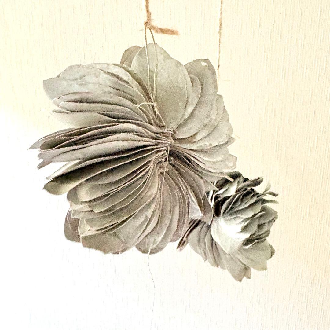 ホワイト ユーカリ ミルフィーユ リース L M 2点セット ＊ ドライフラワー