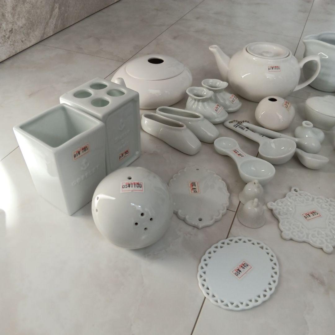 ポーセラーツ　ホワイト 陶器 キッチン用品セット