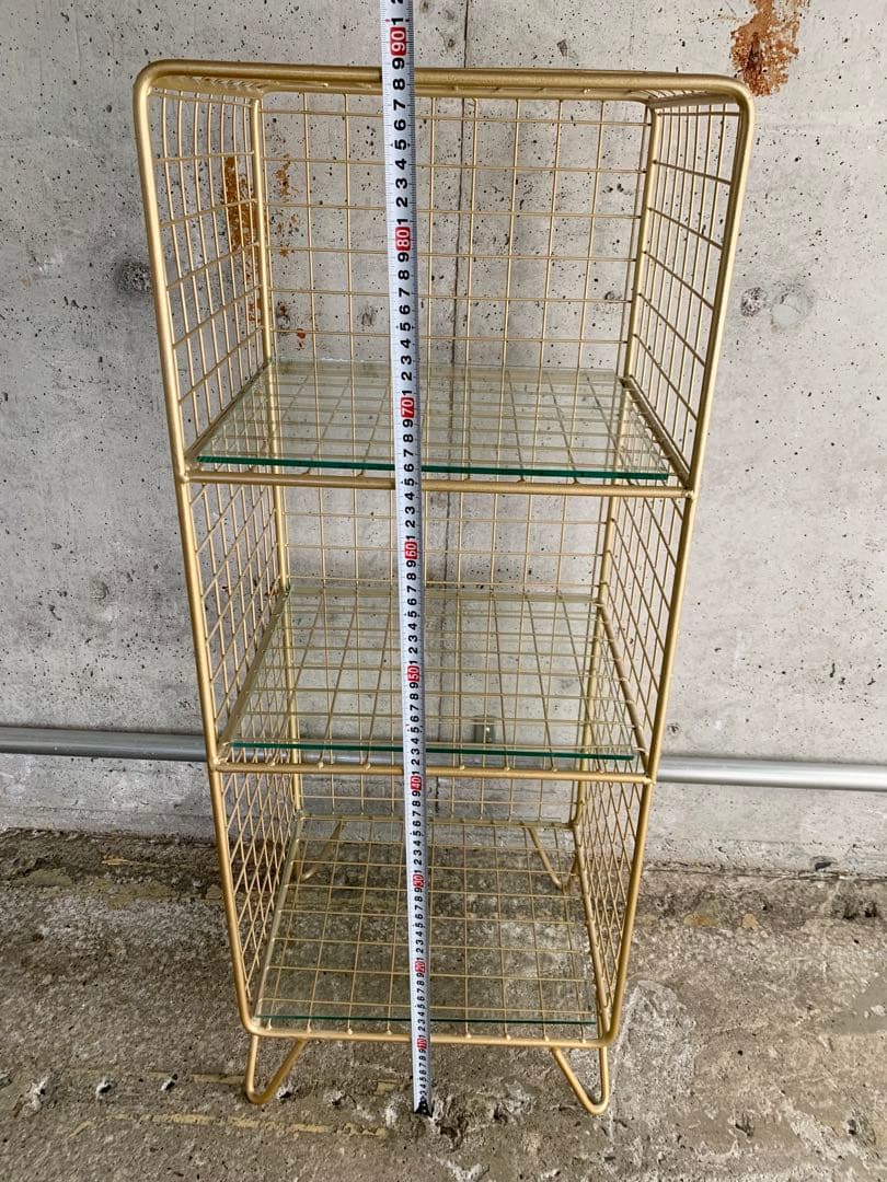 ラック 3段 アイアン シェルフ ゴールド 棚 おしゃれ ディスプレイ 北欧