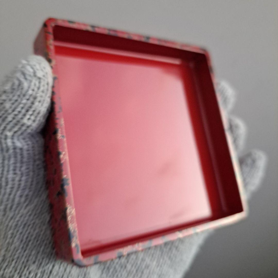 【津軽塗　唐塗\"赤上　角小皿×5客】天然木製