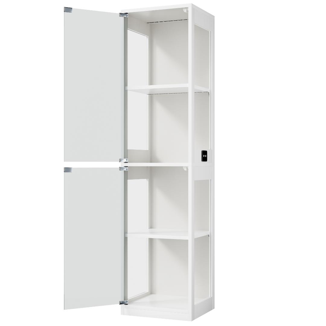 大型LED付ガラスケース幅40cm 4段 大型 フィギュア収納　WHITE