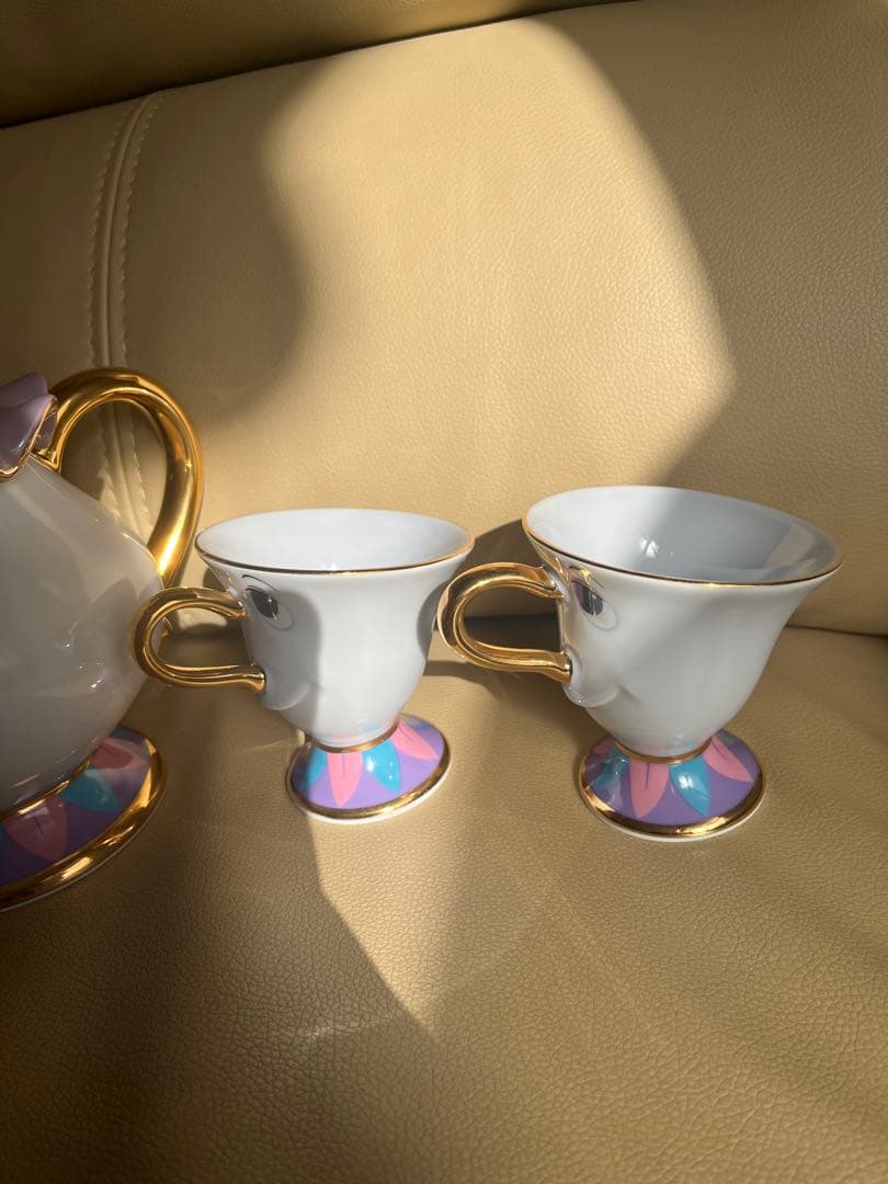 ディズニー 美女と野獣　ポット夫人 チップ　ティーポットセット