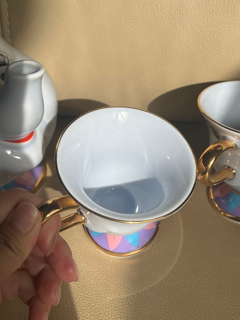 ディズニー 美女と野獣　ポット夫人 チップ　ティーポットセット