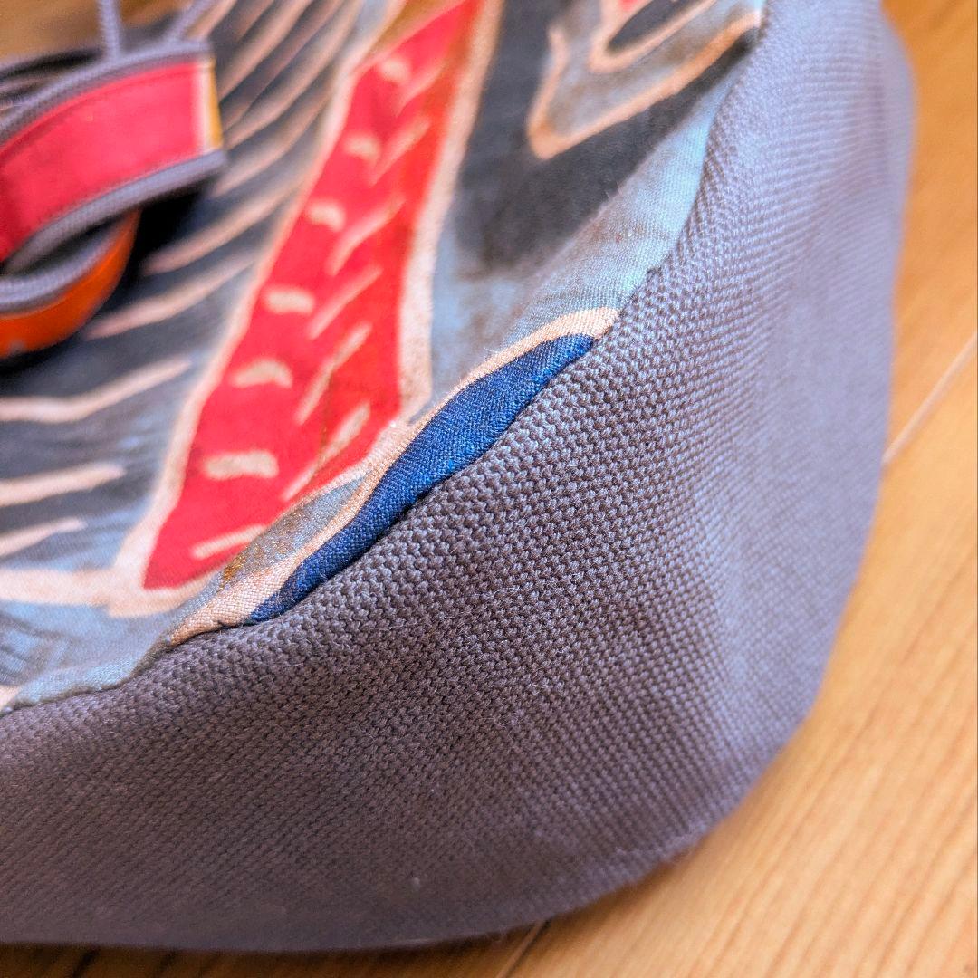 ショルダーバッグ　武者のぼり旗リメイク　柿渋染め×帆布　2026 黒いたてがみ