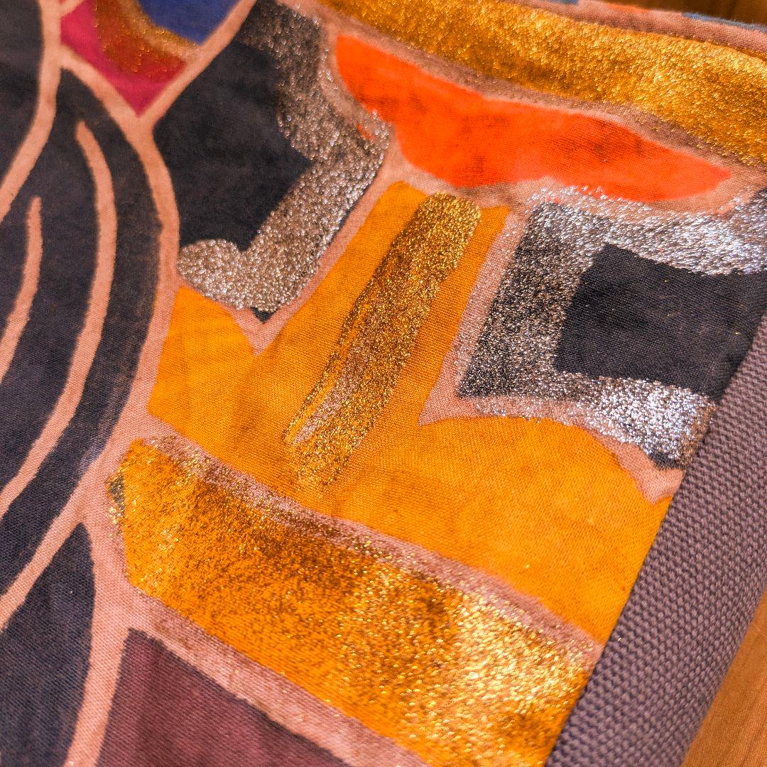 ショルダーバッグ　武者のぼり旗リメイク　柿渋染め×帆布　2026 黒いたてがみ