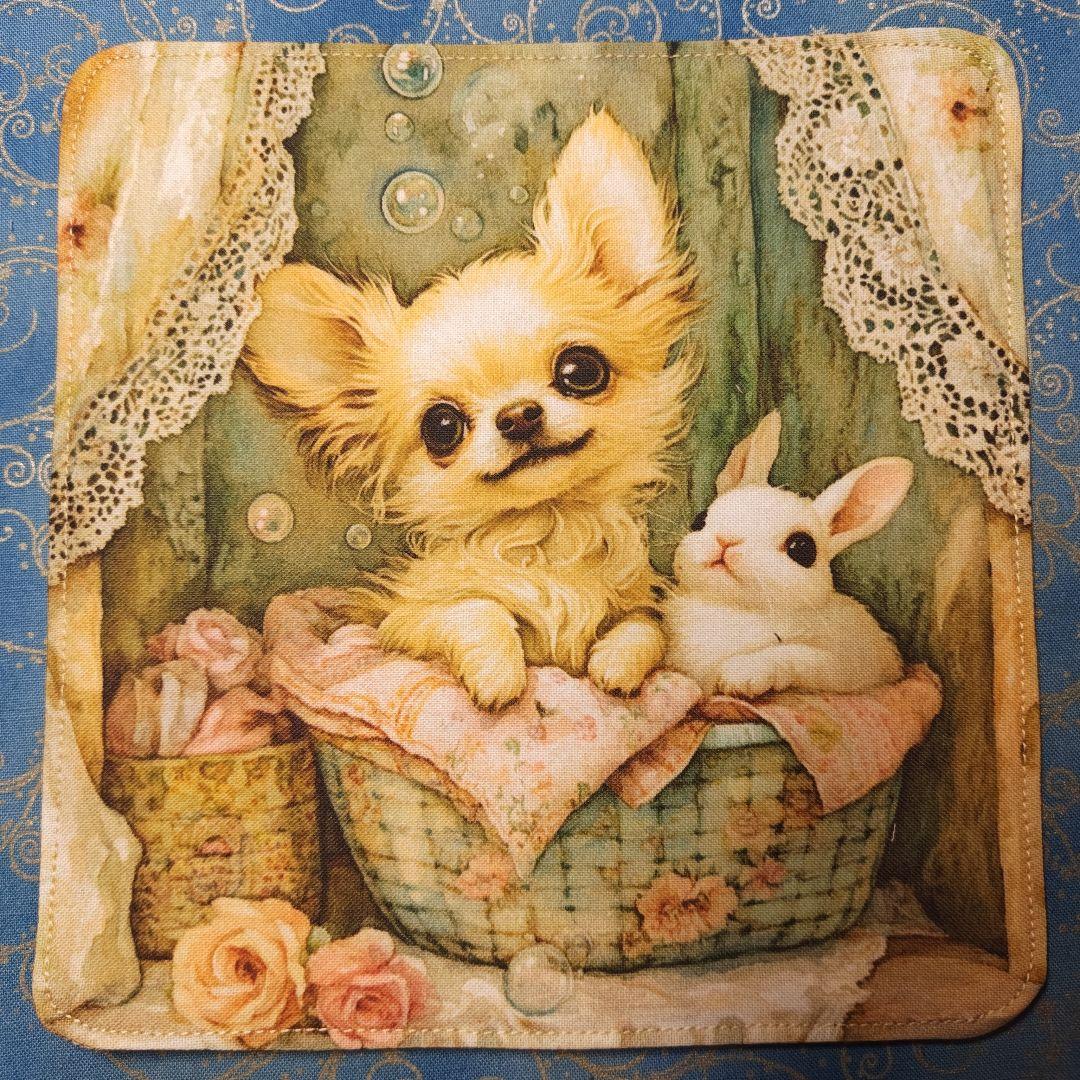 Yourelia　4重ハンカチ　ポメラニアンちゃん柄 18枚