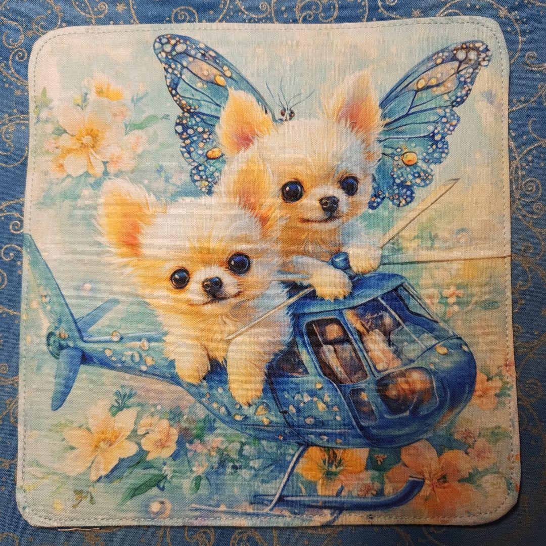 Yourelia　4重ハンカチ　ポメラニアンちゃん柄 18枚