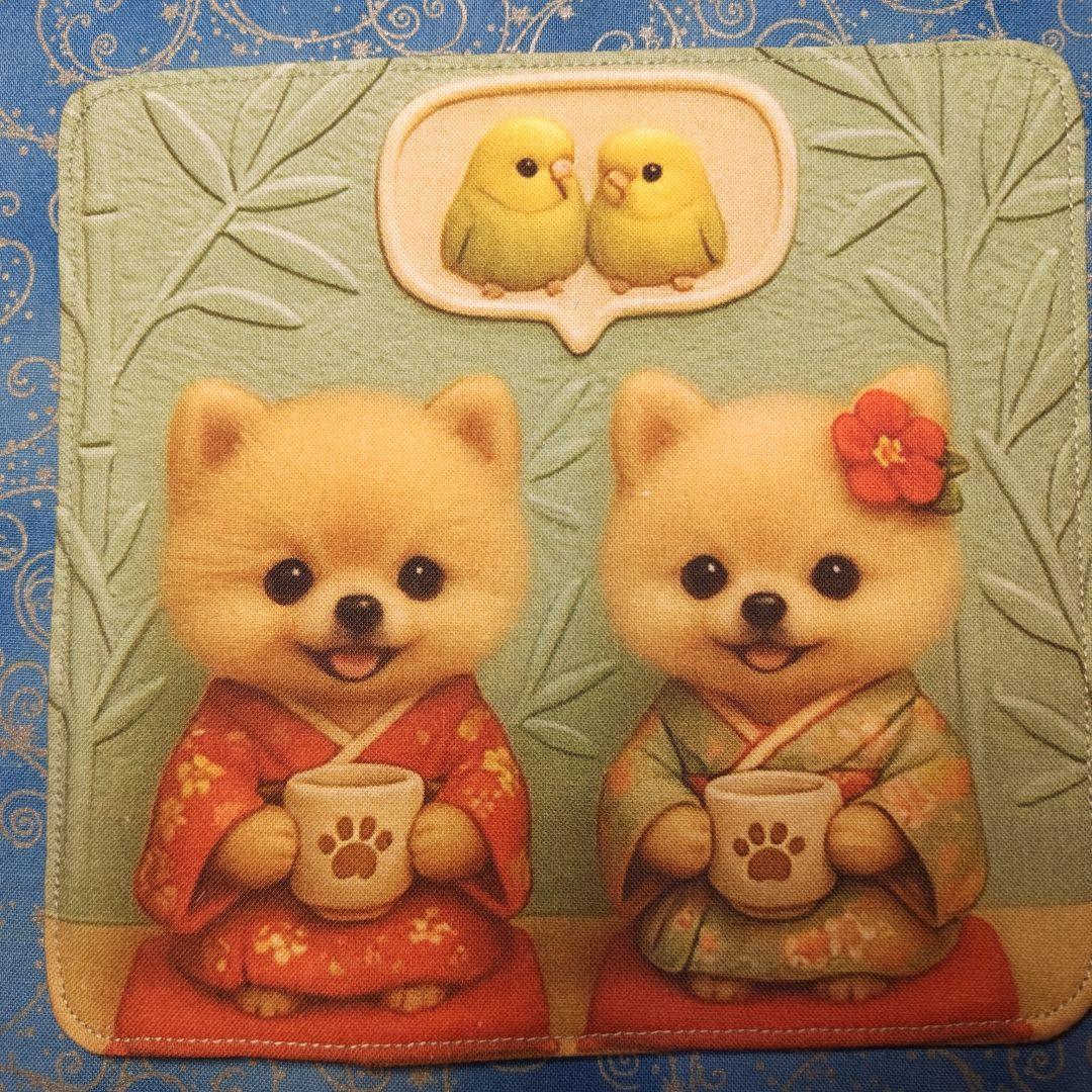 Yourelia　4重ハンカチ　ポメラニアンちゃん柄 18枚