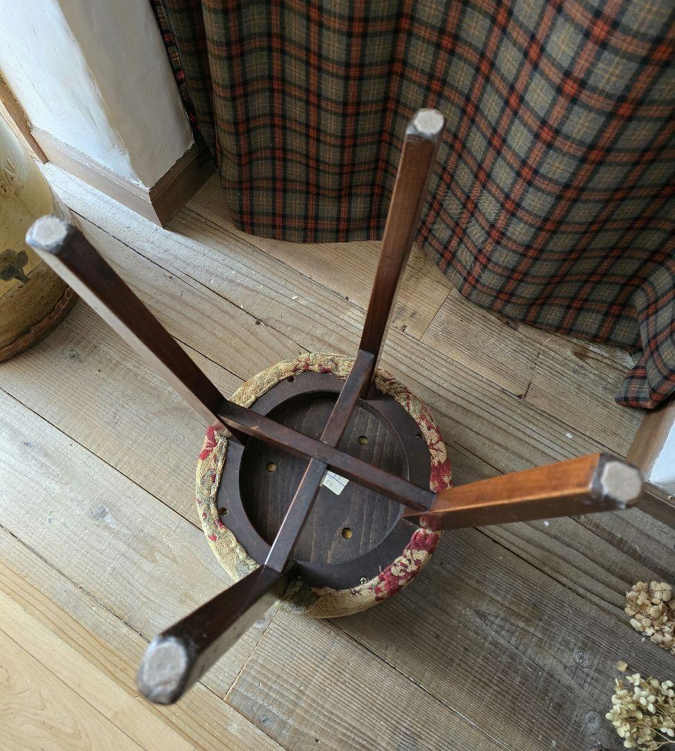 アンティーク　スツール　ファブリック