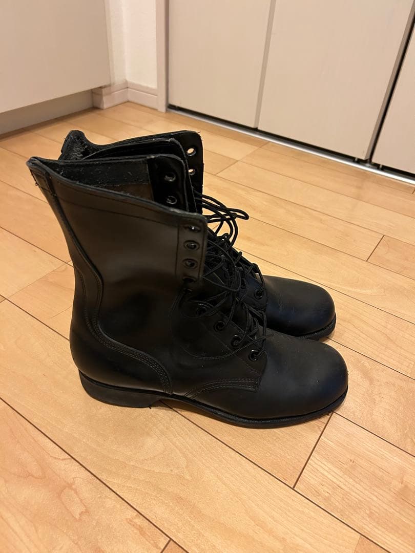 ブラックレザー ミリタリーブーツ ハイカット
