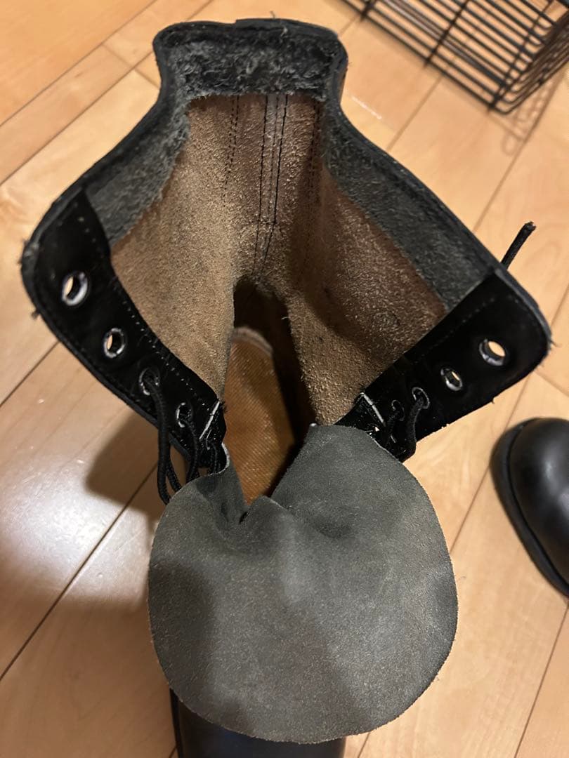 ブラックレザー ミリタリーブーツ ハイカット