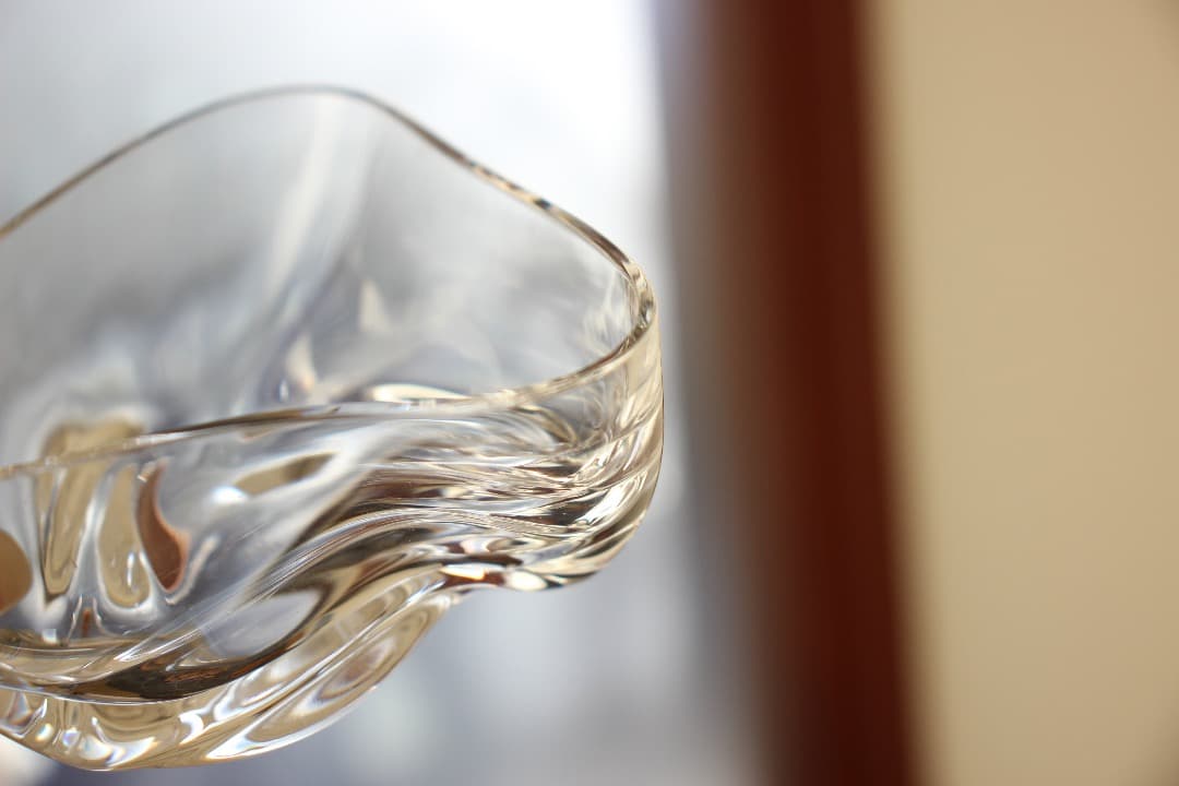 未使用　Sghr　スガハラ　菅原工芸硝子　ほ　三角小鉢　クリア　ペア