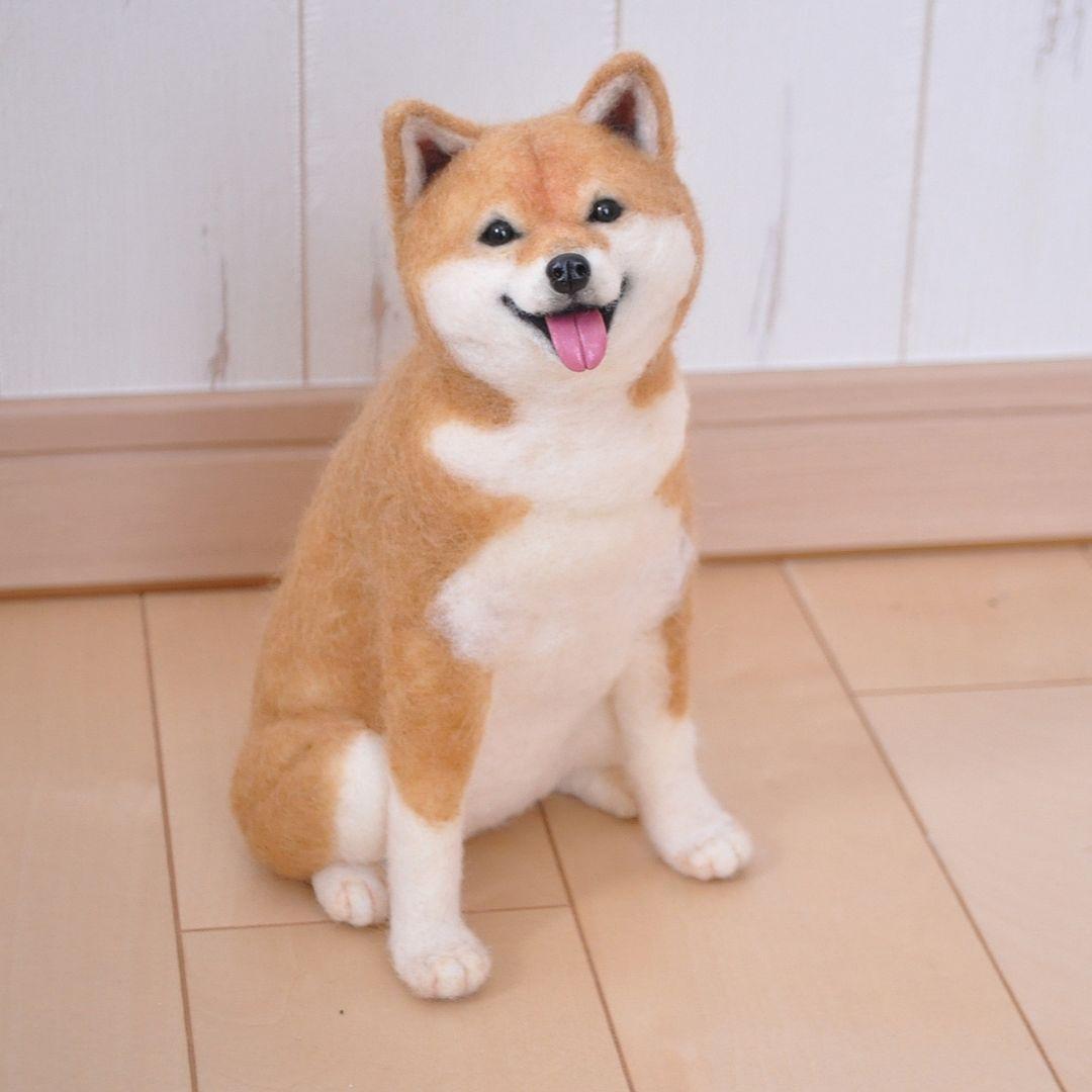 羊毛フェルト♡おすわりする柴犬
