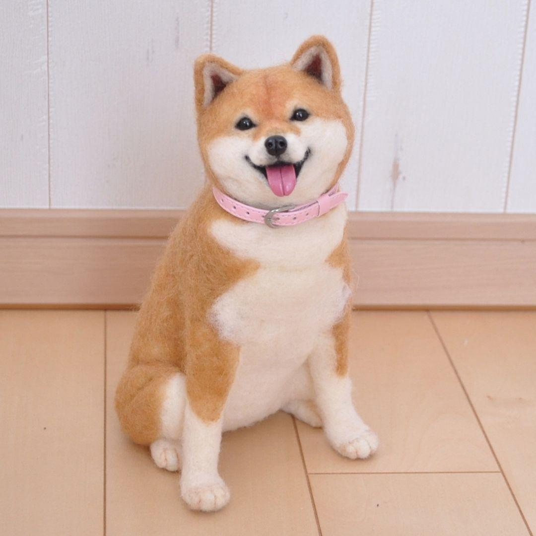 羊毛フェルト♡おすわりする柴犬
