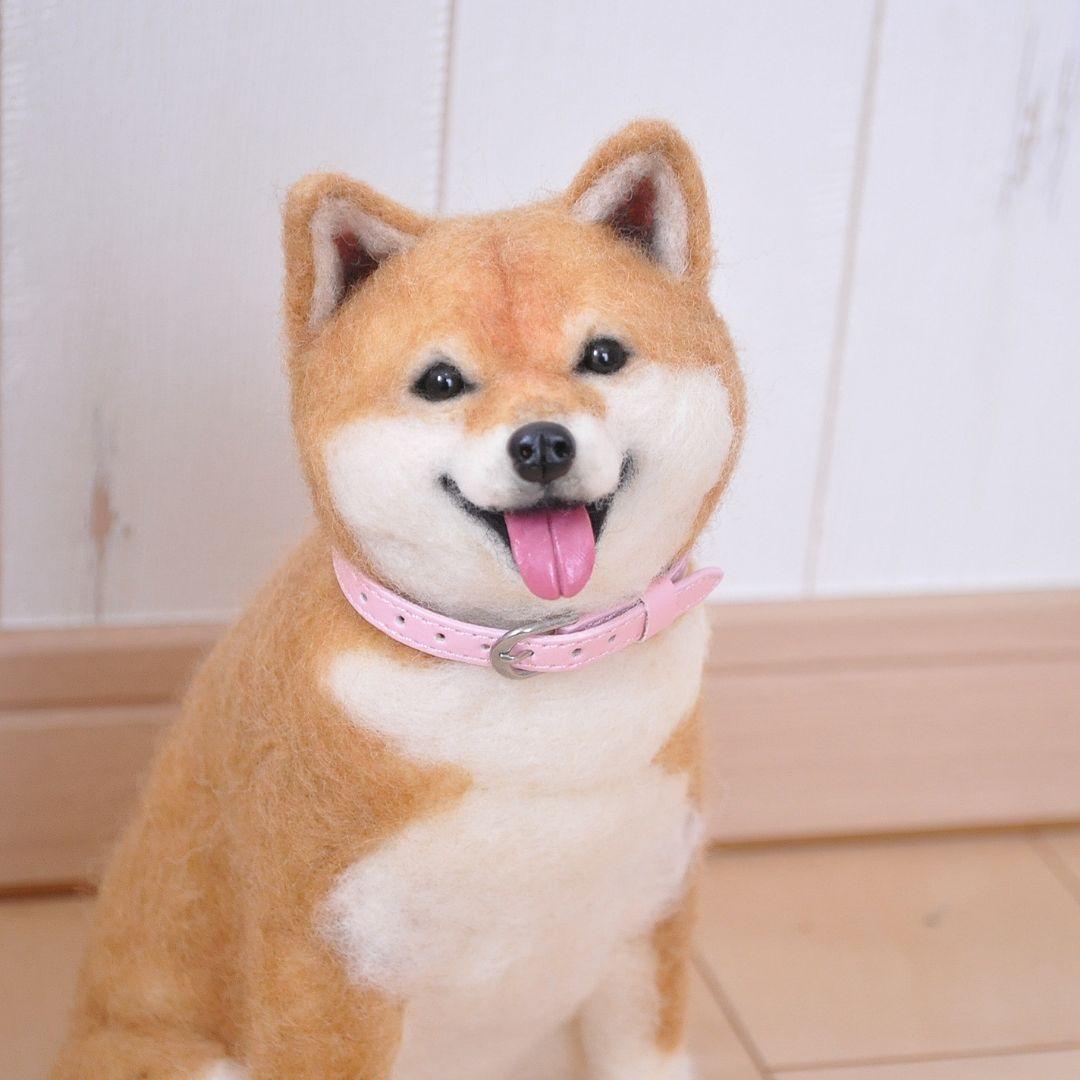羊毛フェルト♡おすわりする柴犬