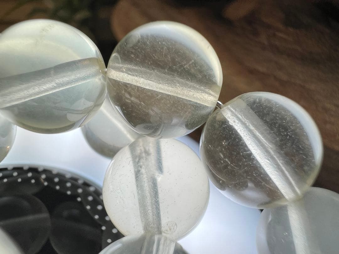 極上/透過リビアングラス 8mm ブレスレット 内径16cm 天然石 隕石 希少