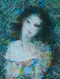 油絵 菅家令子 絵 絵画インテリア額付(白) uF6-010611 人物 女性像