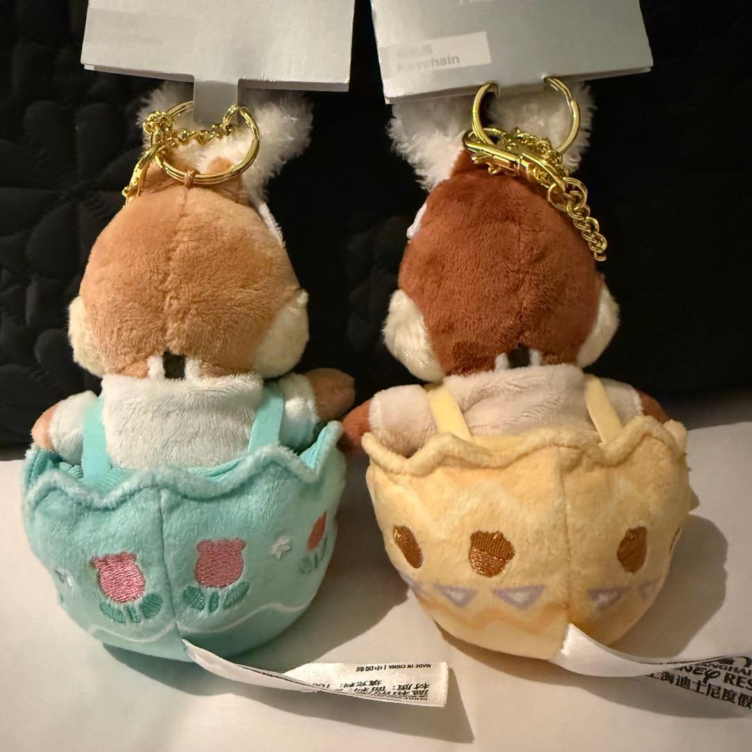 上海ディズニー　2026 イースター　チップ&デール　ぬいぐるみキーチェーン